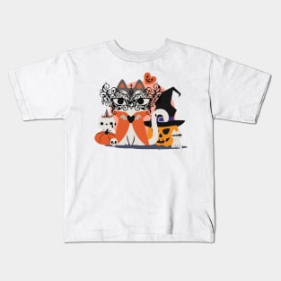 Halloween masked cat I Holidays Kids T-Shirt